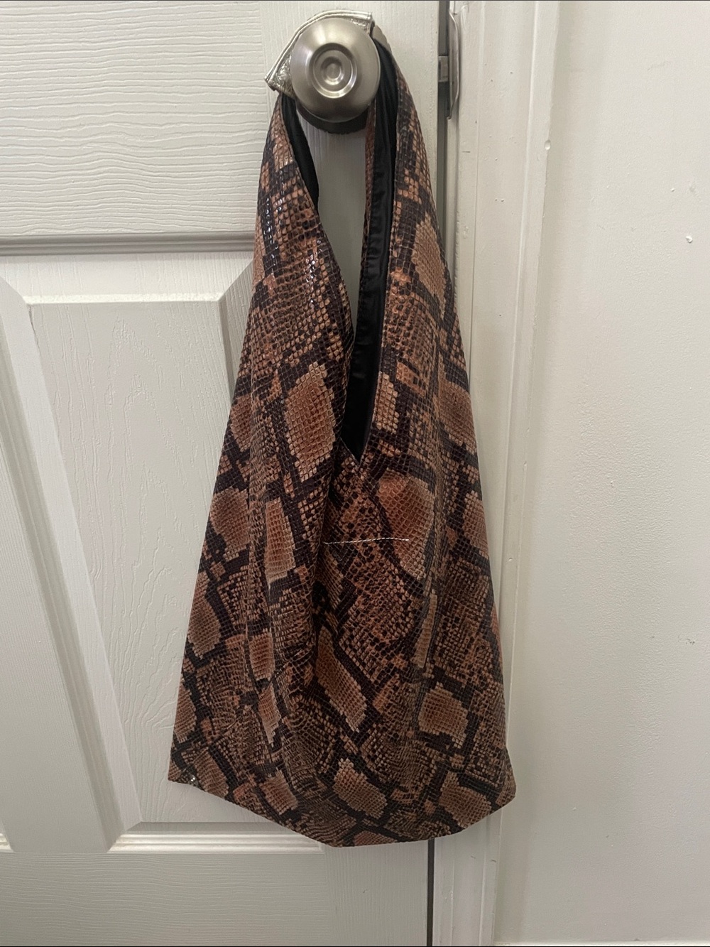 MM6 Maison Martin Margiela Brown Snake-Print Shoulder Bag